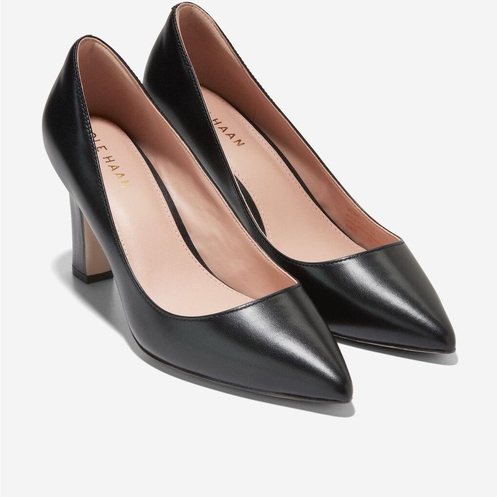 Cole Haan Mylar Black Leather Heels 9b